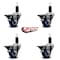 Service Caster 3'' Blue Poly Swivel 1-1/4'' Expanding Stem Caster Set with Brake, 4PK SCC-EX20S314-PPUB-BLUE-PLB-114-4 - alternate 4